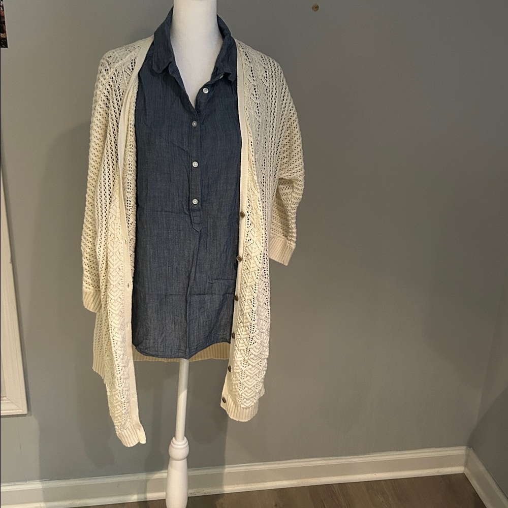 Torrid Cream Textured Knit Cardigan - Picture 7 of 7